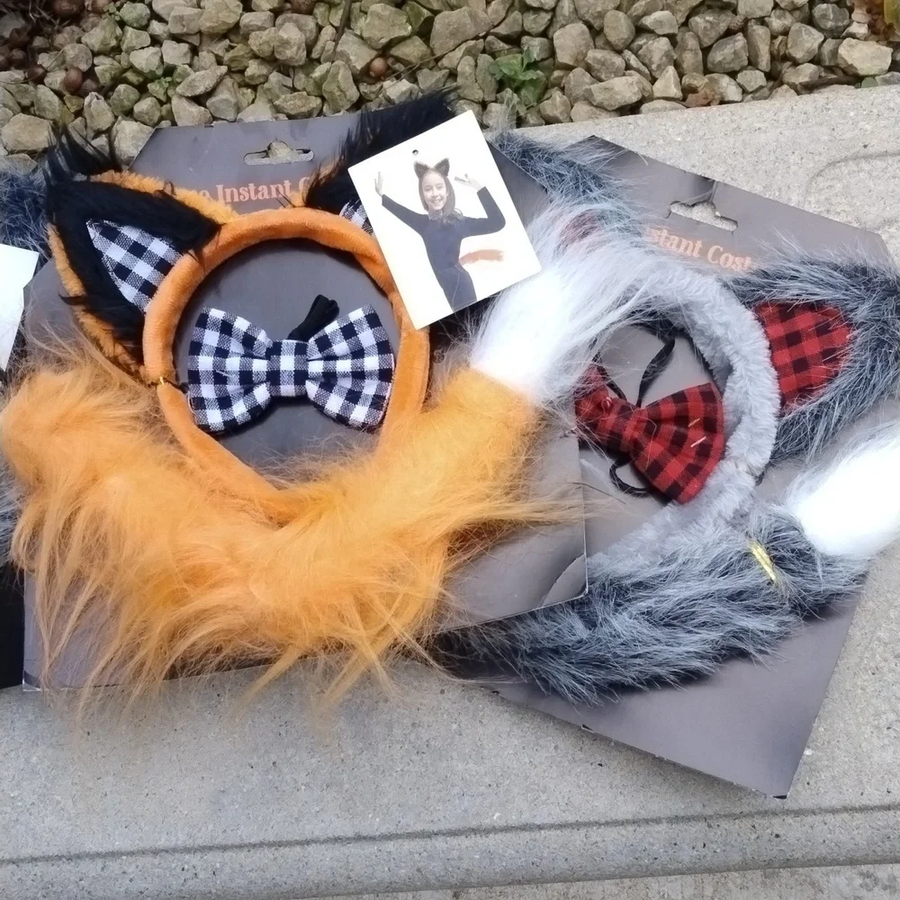 Deluxe Instant Costume Set of 4, cat or fox, set of 4. Costume Party